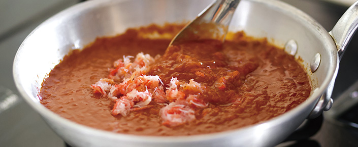 蟹みそのコク×香味野菜の旨み