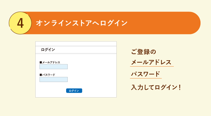 オンラインストアでログイン