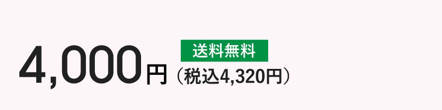 4,000円（税込4,320円）送料無料